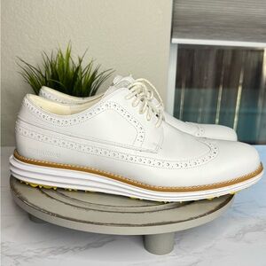 Cole Haan Zerogrand Oxford Golf Shoes Men's 10.5 White Leather Waterproof